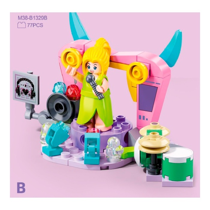 Конструктор SLUBAN M38-B1329B рожева серія, сцена, фігурка, 77 дет., кор., 12-12-6 см.