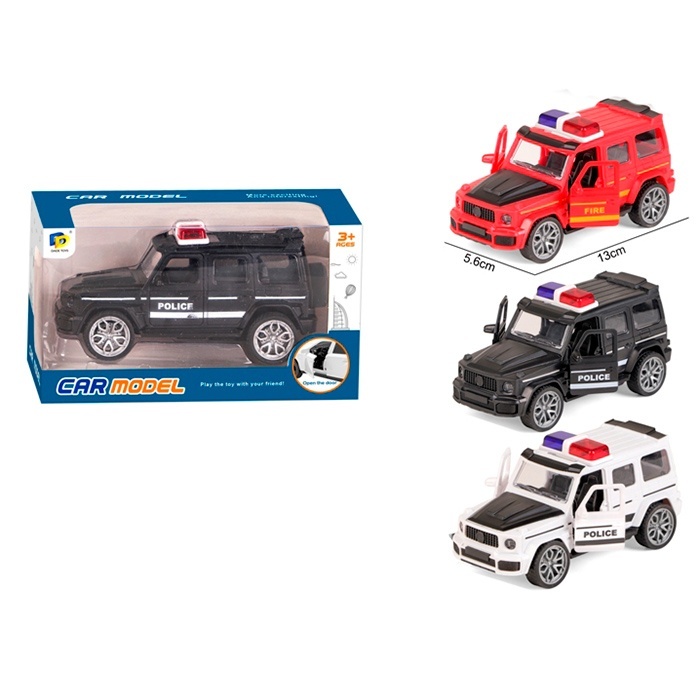 Джип DD2820A інерція, поліція, відчиняються двері, гумові колеса, 3 кольори, кор., 15-8,5-7 см.