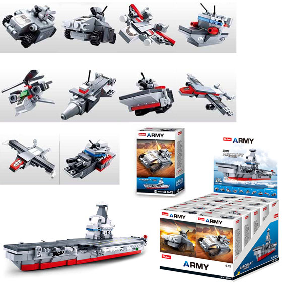 Конструктор SLUBAN M38-B0661 "Армія": військова техніка, від 32 дет., 10 (видів) в диспл.