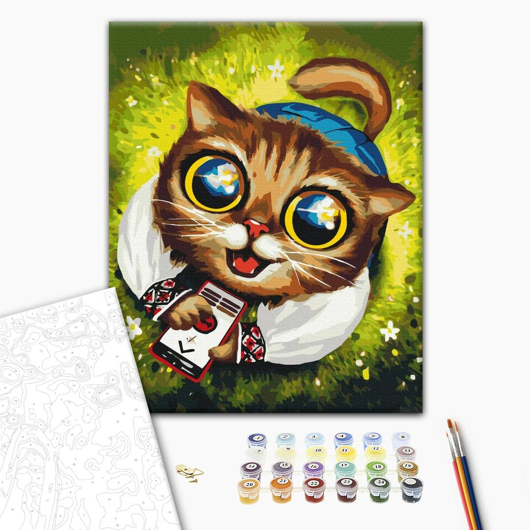 Картина за номерами: Котик із ППО ©Маріанна Пащук 40х50