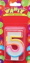 Свічка декоративна (цифра 5), 1 шт - 1 - smarttoys.com.ua