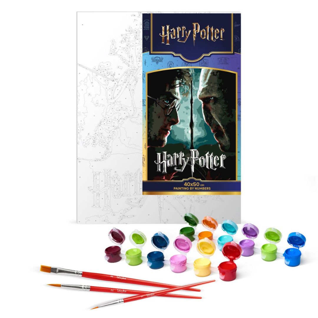 Картина за номерами WB "Harry Potter: Гаррі та Волдеморт з фарбами металік extra" 40х50см