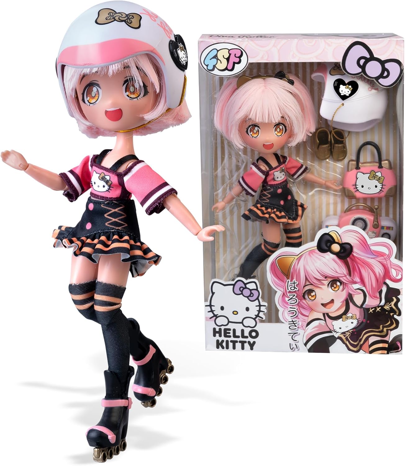 Ігровий набір 4SF MANGA DOLLS серії "Hello Kitty" – ЗОЛОТА РОЛЕР ДІВА (з аксес.)