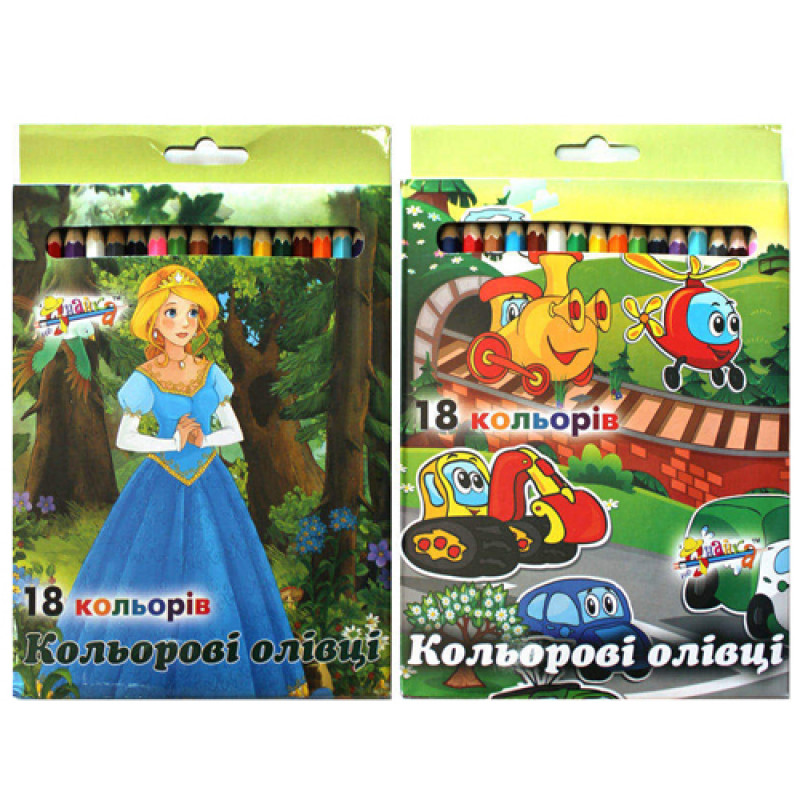 Олівці кольорові, 18 кольорів, "НеЗнайка"