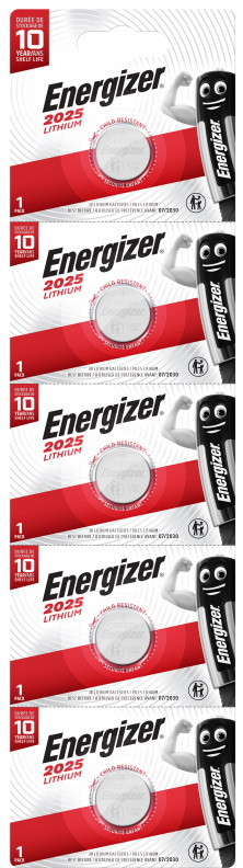 Батарейка ENERGIZER CR2025 Lithium уп. 5шт.відривний ЦІНА ЗА 1 ШТ