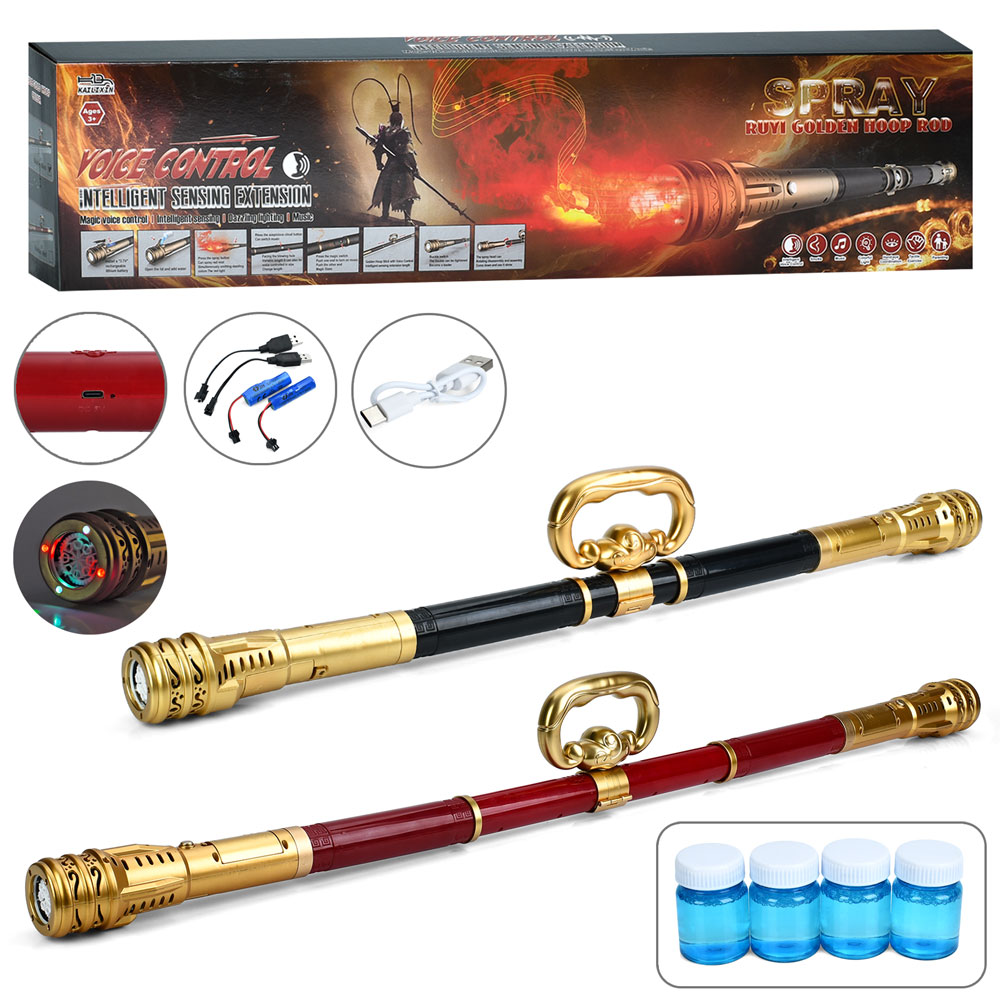 Мильні бульбашки 456-29A меч, акум., USB, запаска 4 шт., 2 кольори, муз., світло, кор., 55-13,5-7 см