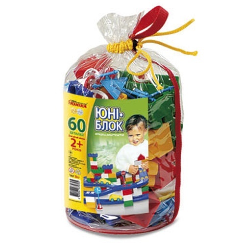 Конструктор дитячий "Юні-блок" (60 дет.) шитий кульок