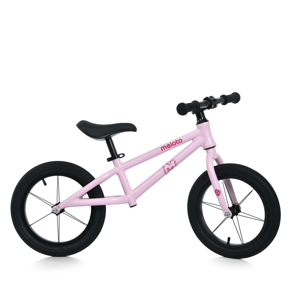 Біговел дитячий 14 д. MBB 1045-14-3 2 колеса гума, алюм. рама, рожевий