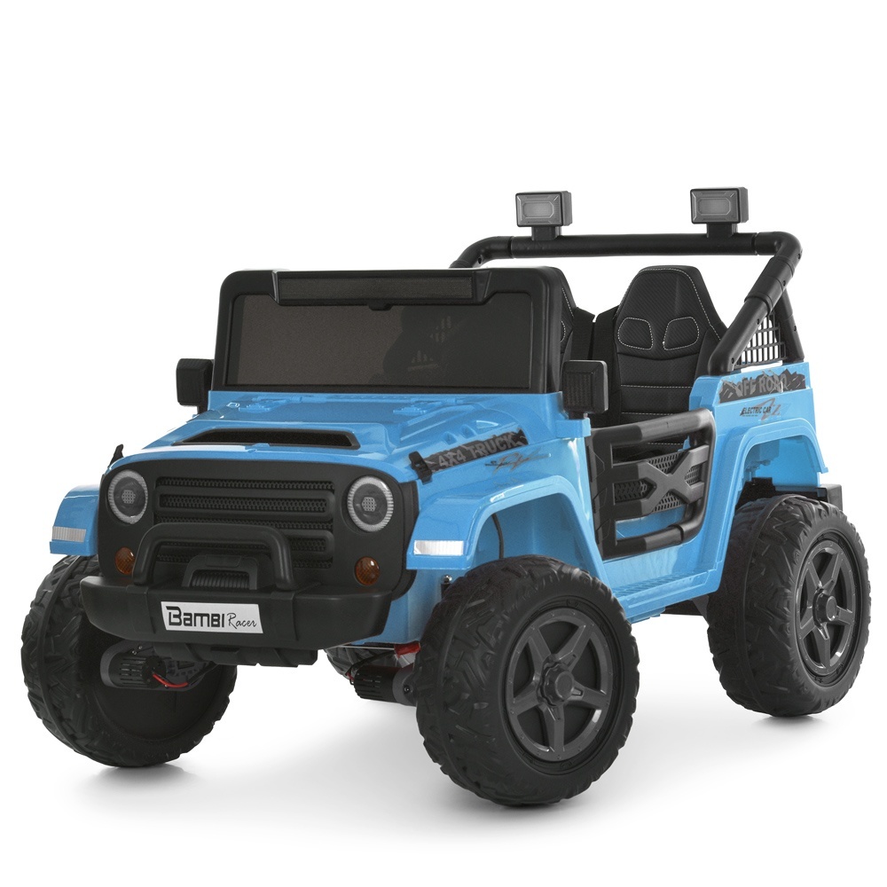 Джип M 6287EBLR-4(24V) 2,4G радіок, 1*24V7AH, 4*45W, EVA, BLUETOOTH, музика, світло, шкіра, синій
