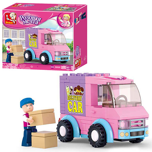 Конструктор SLUBAN M38-B0520 "Рожева мрія": машинка, фігурка, 102 дет.19-14-4,5см