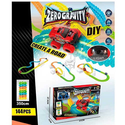 Трек GD-265A світиться в темряві, машинка, акум., USB, 2 кольори, світло, кор., 41-27,5-7 см.