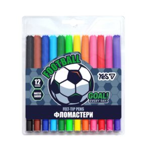 Фломастери Yes 12 кольорів "Football"