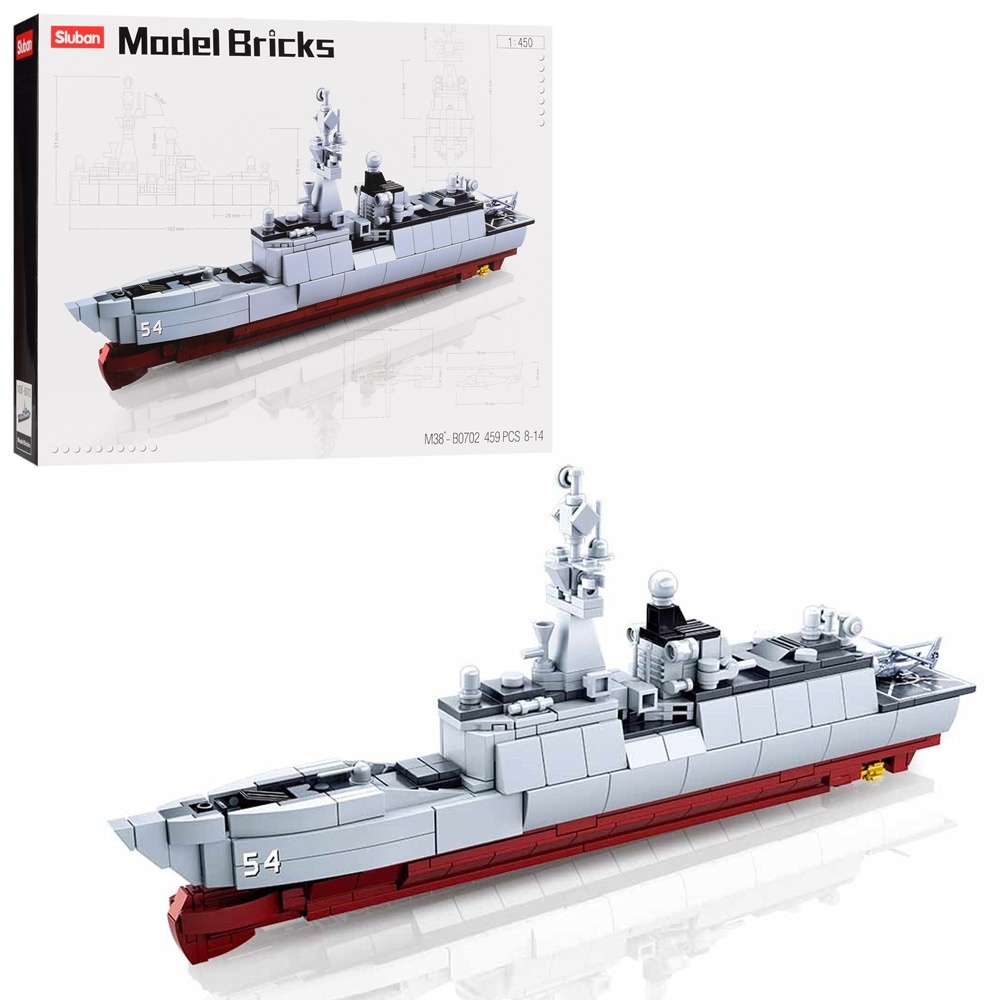 Конструктор SLUBAN M38-B0702 "Model Bricks": Військовий корабель, 1:450, 459 дет.