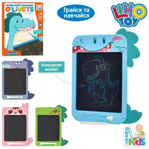 LCD планшет SK 0050 ABCD для малювання, кольоровий, 10дюймів, 4види, бат.(таб.), кор., 25-33,5-2 см.