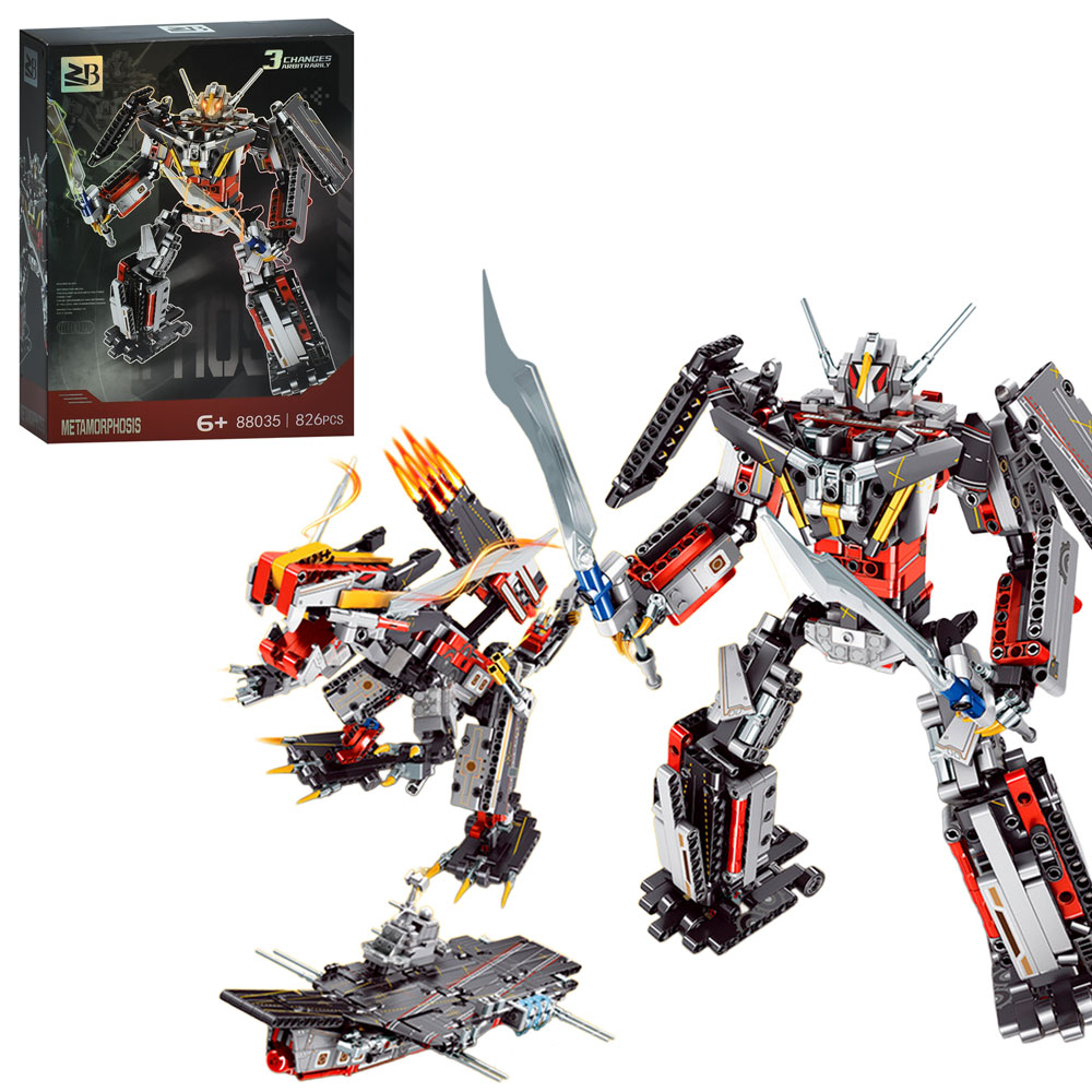 Конструктор 88035A 3в1 (робот, динозавр, авіаносець), 826 дет., кор., 29,5-40,5-9,5 см.