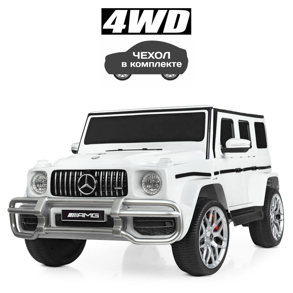 Джип M 4259EBLR-1 2,4G, 4 мотори 45W, 2 акум. 12V7AH, USB, EVA, шкіра, муз., світло, білий.