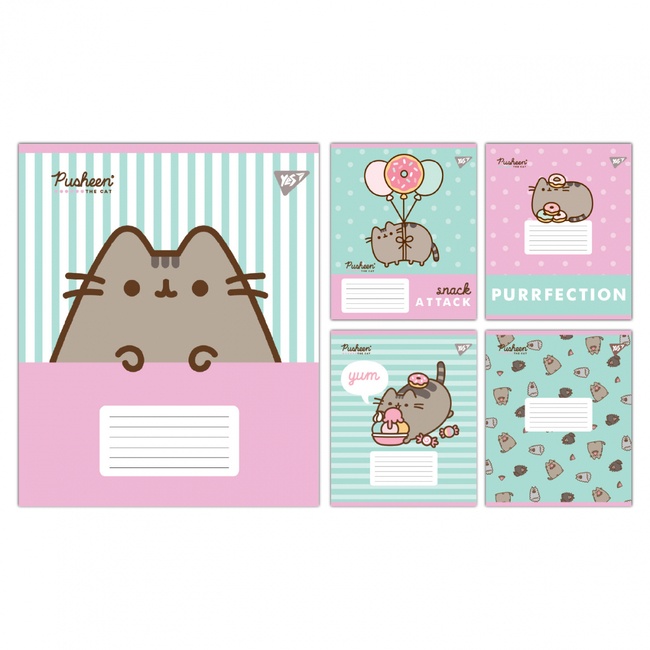 А5/12 кл. Yes Pusheen Candy, зошит учнівський шкільний