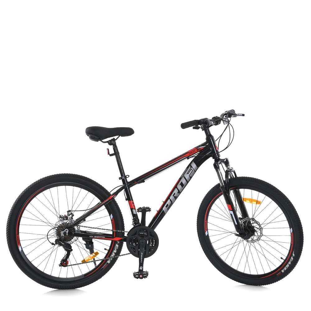 Велосипед 26 д. MTB2602-2 алюм.рама 13", SHIMANO 21SP, швидкознім. колеса, чорно-червоний
