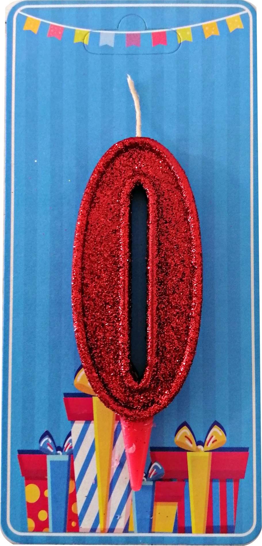 Свічка цифра "0" червоний блиск