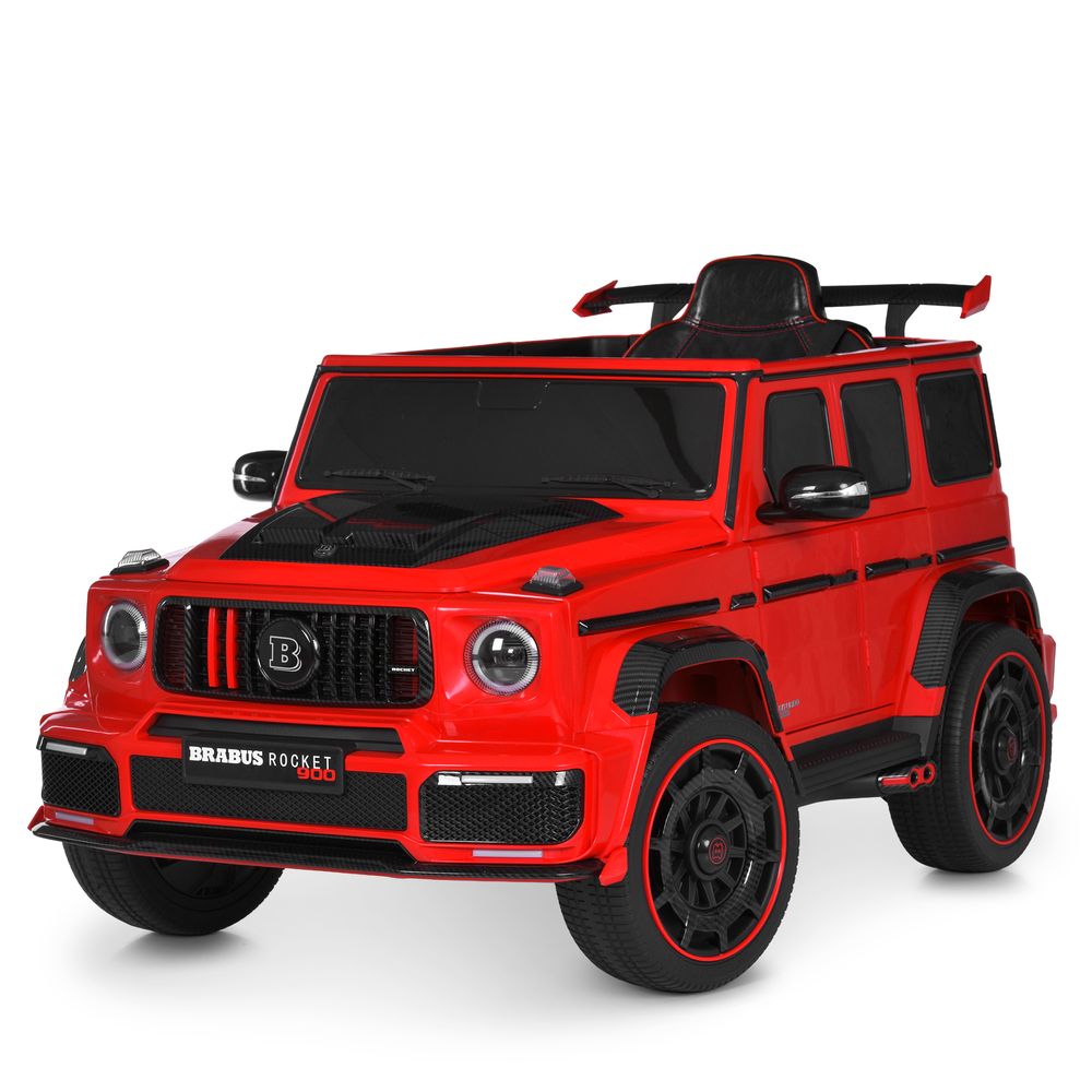 Джип M 6257EBLR-3 радіок.2,4G, 4мотора35W, 1акум12V12AH,MP3,USB,EVA,BT,TF,муз.,світло,шкіра,червоний