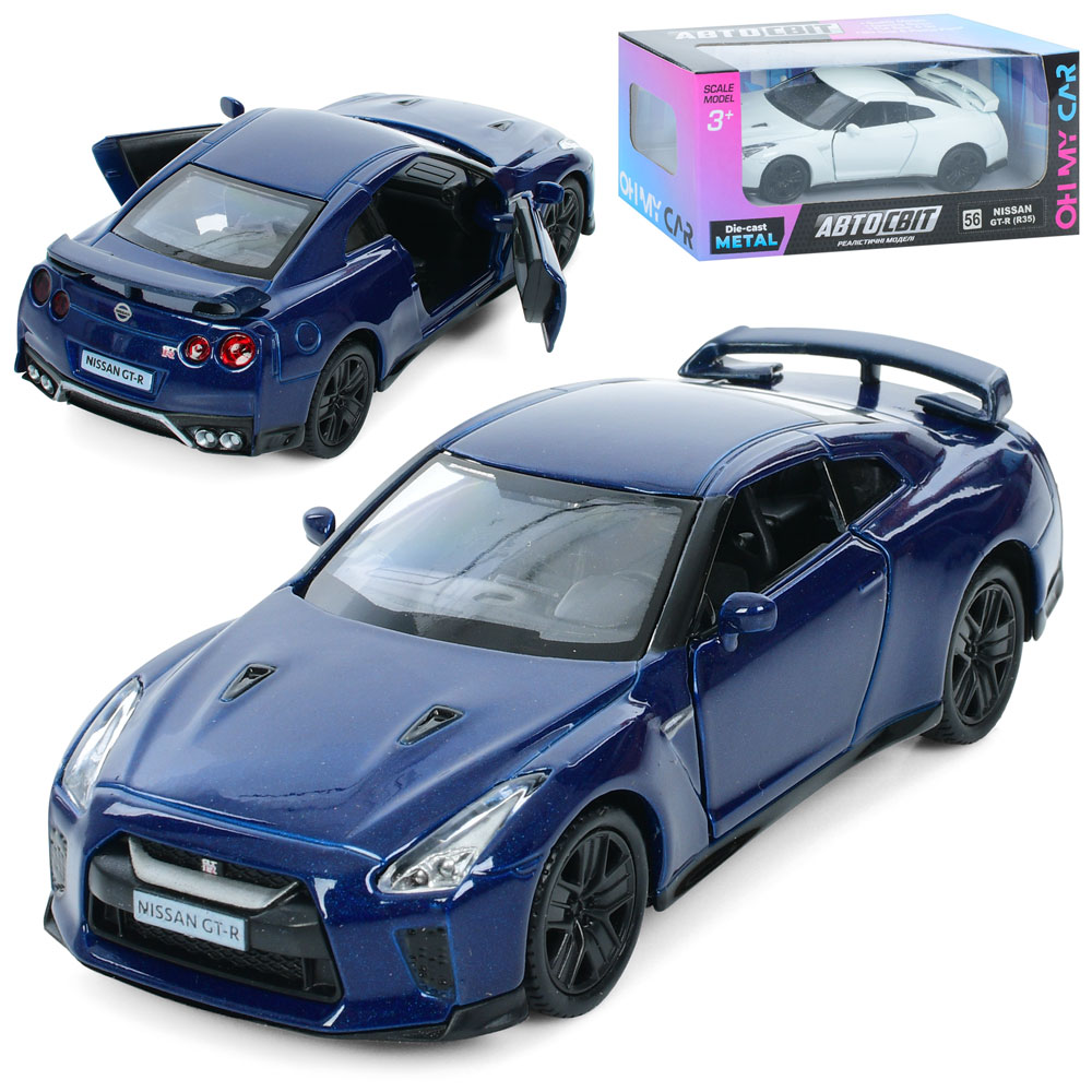 Машина AS-3098 АвтоСвіт, Nissan GT-R(R35)2017,мет.,інерц.,відч.двері,гум.колеса,2кольори,кор.,15,5-7