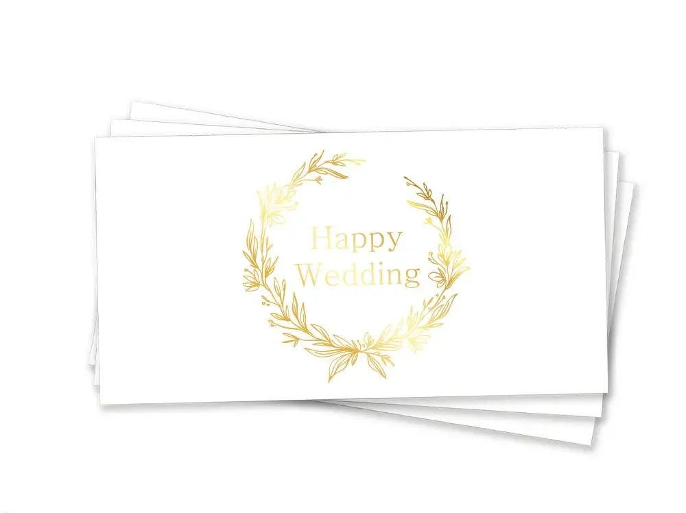 Конверт для грошей "Happy wedding золоте Тиснення"