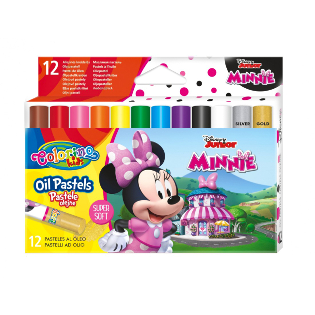 Олівці пастельні масляні 12 кол., в пласт.контейнері COLORINO/MINNIE / 12/