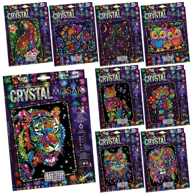 Набір креативної творчості "CRYSTAL MOSAIC" (20), CRM-01-01,02,03,04...10 ДАНКО ТОЙС 
