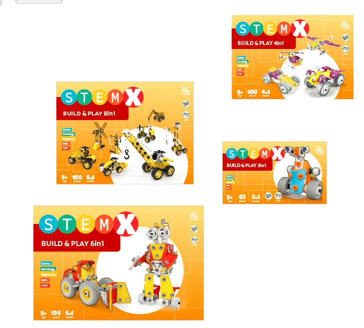 STEAM конструктор з болками: BUILD AND PLAY 4в1 на 100 деталей