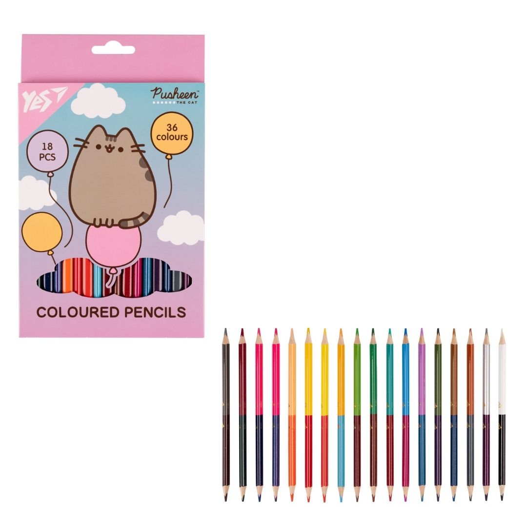 Олівці кольорові Yes 18/36 кол. "Pusheen. Balloons"