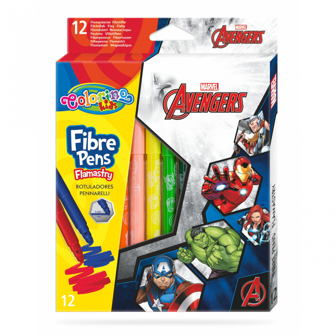 Фломастери 12 кол. COLORINO/AVENGERS /12/