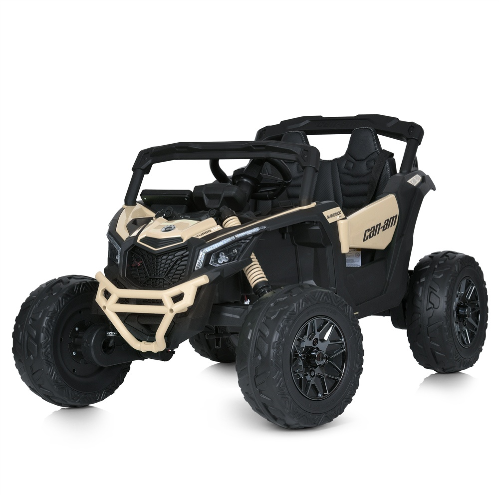 Джип M 5099EBLR-RS(24V) 2,4G (радіокер.), 4 мотори 200W, 1 акум.24V7AH, EVA, шкiра, чорно+бежевий.