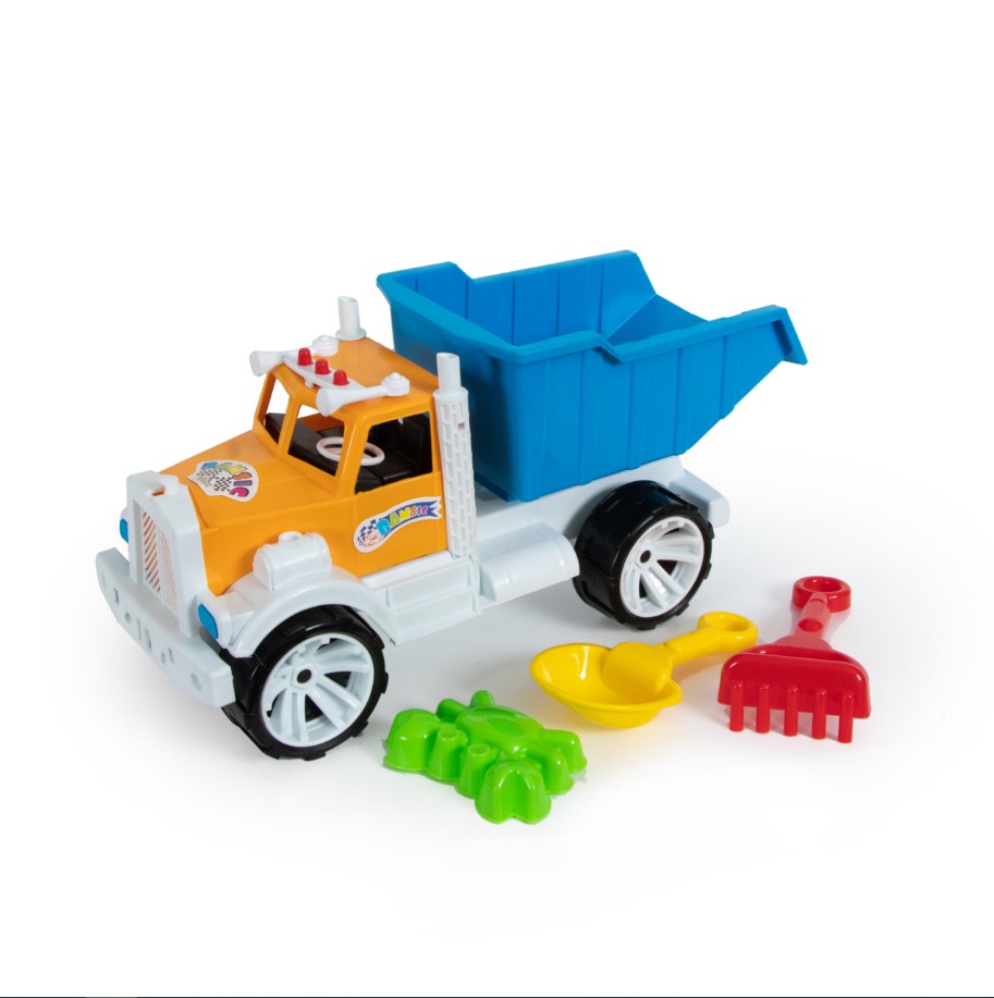 Машина "Бамсік" мала+пасочка,лопатка,грабельки (43*17*20см) 008 Бамсік