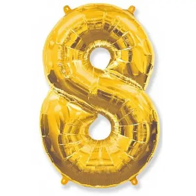 Фольгована цифра "8" золота, висота 65 см