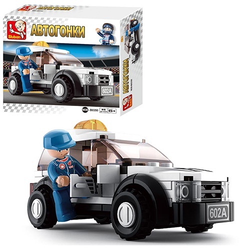 Конструктор SLUBAN M38-B0350 "Автоперегони": машинка, фігурка, 96дет.16,5-14-4,5см