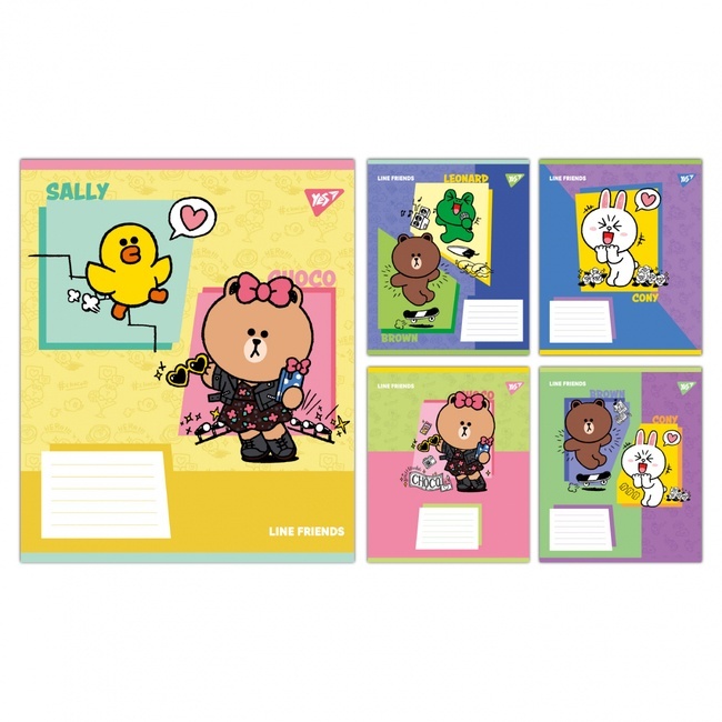 А5/18 лін. Yes Line Friends Funny, зошит учнівський шкільний