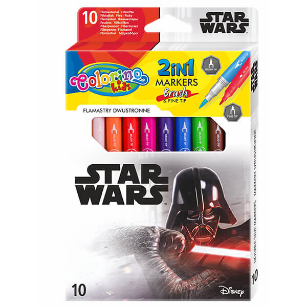 Фломастери 2-сторонні 10 кол.COLORINO/ STAR WARS /12/
