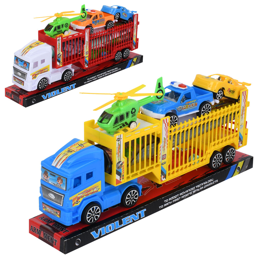 Трейлер 658-1Aінерція, 32см, вертоліт, маш3шт,ігрове поле50-50см,мікс кол,у слюді34,5-15-7см