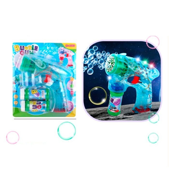 Мильні бульбашки XS296-3 пістолет,15см,світло,запаска2шт,бат.бліст.18,5-21,5-6см