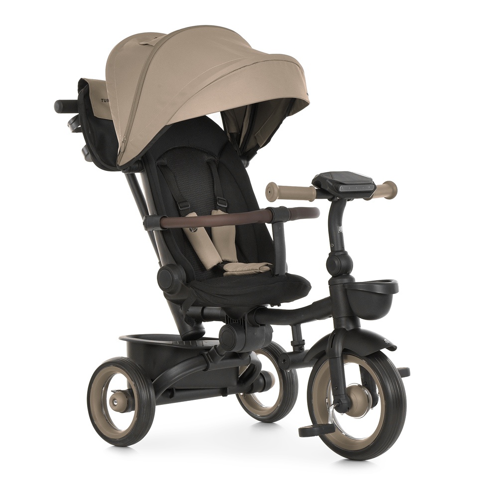 Велосипед MT 1038-1 Nougat Beige 3 колеса EVA, поворотн, складний, батьк. ручка, багажник,бежевий