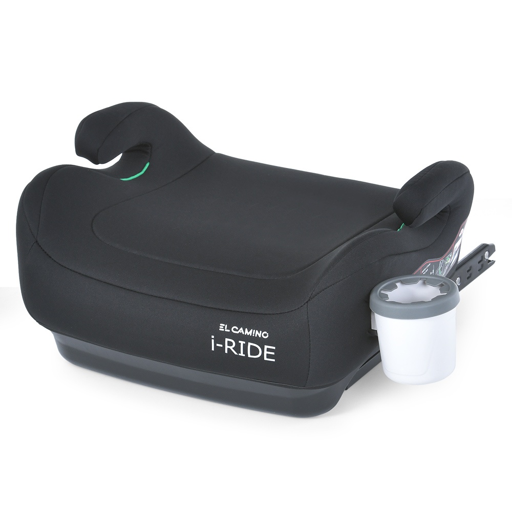 Автокрісло-бустер ME 1147 i-RIDE Black дитяче, i-SIZE R129 (125-150 см), isofix, підсклянник, чорне.