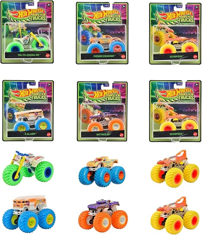 Машинка-позашляховик серії "Сяючі в темряві" Monster Trucks Hot Wheels (в ас.)