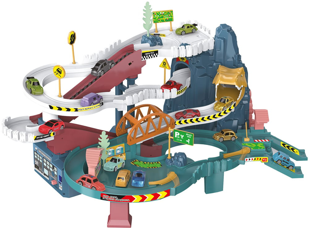 Ігровий набір ZIPP Toys Dino автотрек-серпантин електричний, 6 машинок,