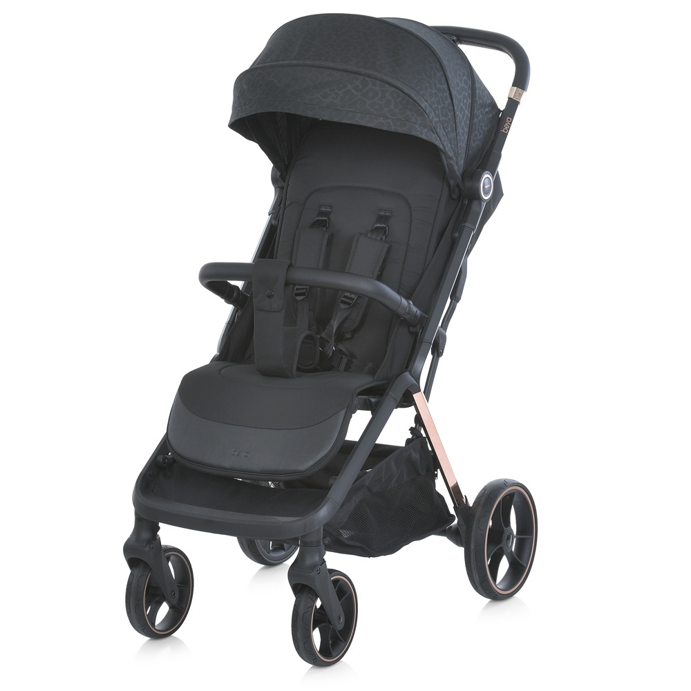 Візок дитячий ME 1127-G BEYA Black Leo прогулянковий,до 22кг,PU колеса 17,5/22,5см.,чохол,чорний лео