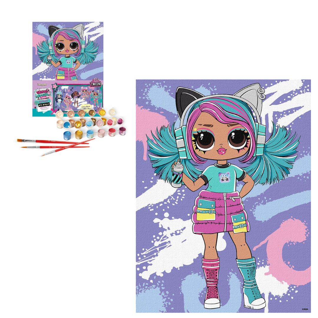 Картина за номерами для дітей "Tweens LOL Skate Dance Emma Emo" 30х40см