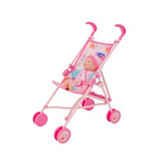 Візок 1424021 Peppa Pig, для ляльки, прогулянковий, метал, колеса пластик, карт. обг., 58,5-11-10см.