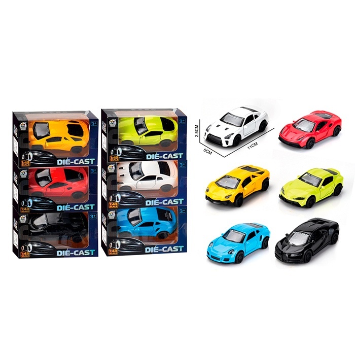 Машина Z7302A-1A  інерція, метал, 1:43, 10,5см, відчиняються двері, 6 видів, кор., 12-7-5см