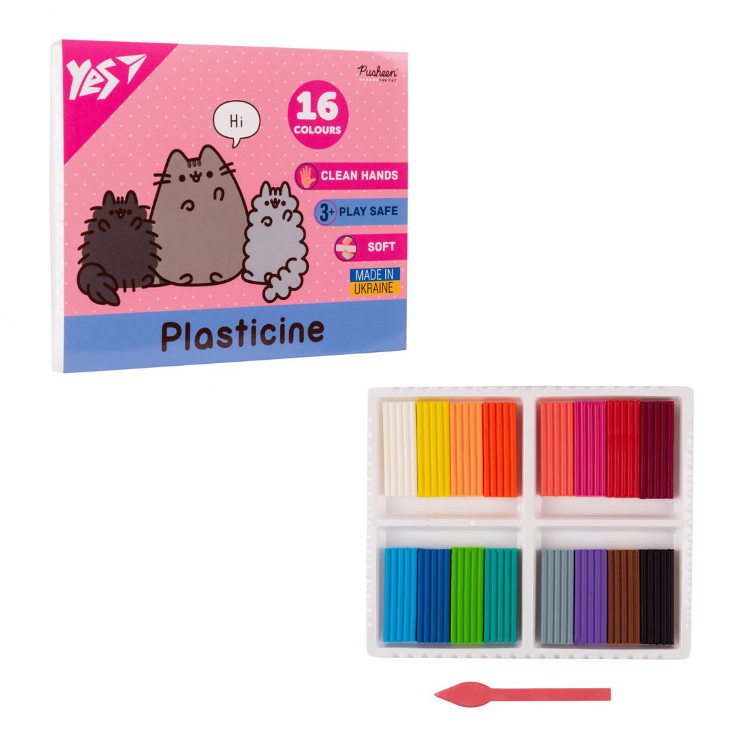 Пластилін Yes, 16 кол., 320г "Pusheen"