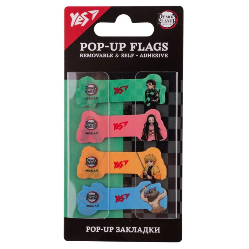 Закладки Pop-up Yes "Demon Slayer", пластик, 80 шт.
