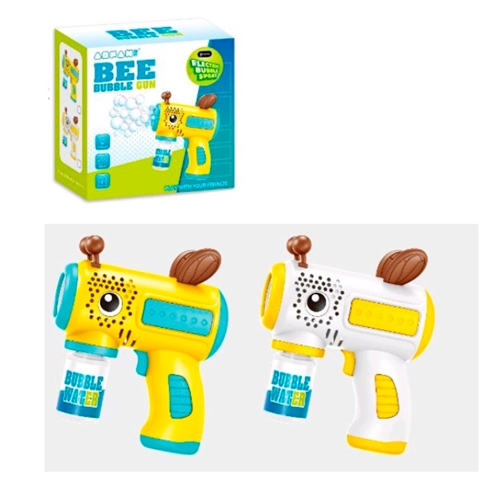 Мильні бульбашки 9842  пістолет13,5см, світ,запаска2 кольори,бат.кор.14,5-14-7см